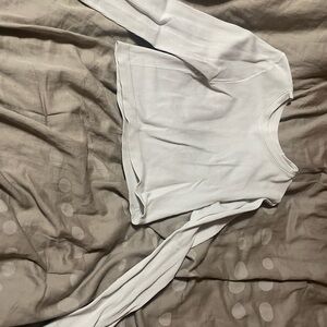 No Boundaries Ribbed White Long Sleeve Tee‎